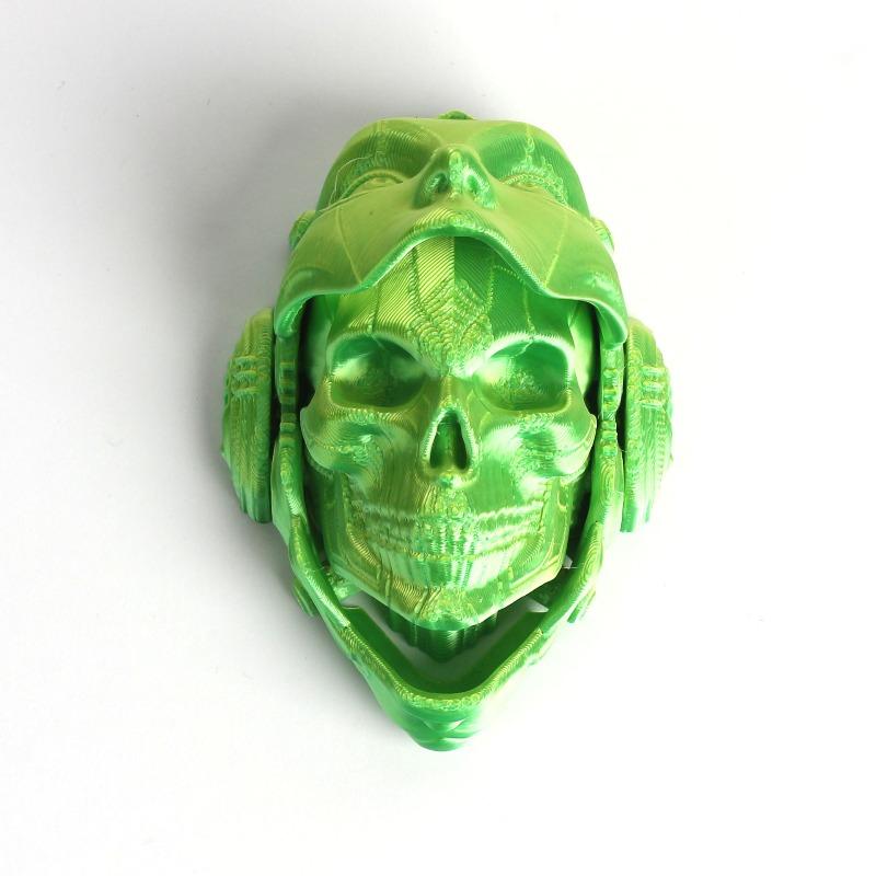 3D-печатная модель статуи черепа, механическая маска, настенное готическое украшение в виде маски черепа, модель для розыгрышей, игрушка для снятия стресса