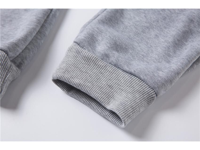 Unisex Warm Fleece Sweatpants - Plus Size, Solid Color, Casual Fitness Running Trousers