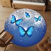 1pc Butterfly Moon Round Chair mat Area Rug - Non-Slip, Floor Mat for Office, Bedroom, home decor Christmas Gift p0811224