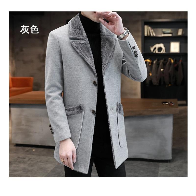 Burst 2 Autumn and Winter New Fur Integrated Men's Coat Coat Wish Small Suit