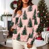 Women's Casual Long Sleeve Christmas Print Neck Sweatshirt