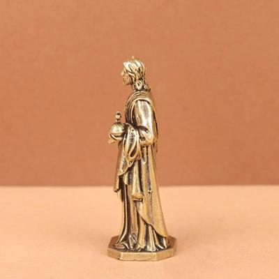 Messing Vater Maria Statue Figuren Miniaturen Schreibtischornamente Retro Metall Charaktermodelle Handwerk Heimdekor Zubehör