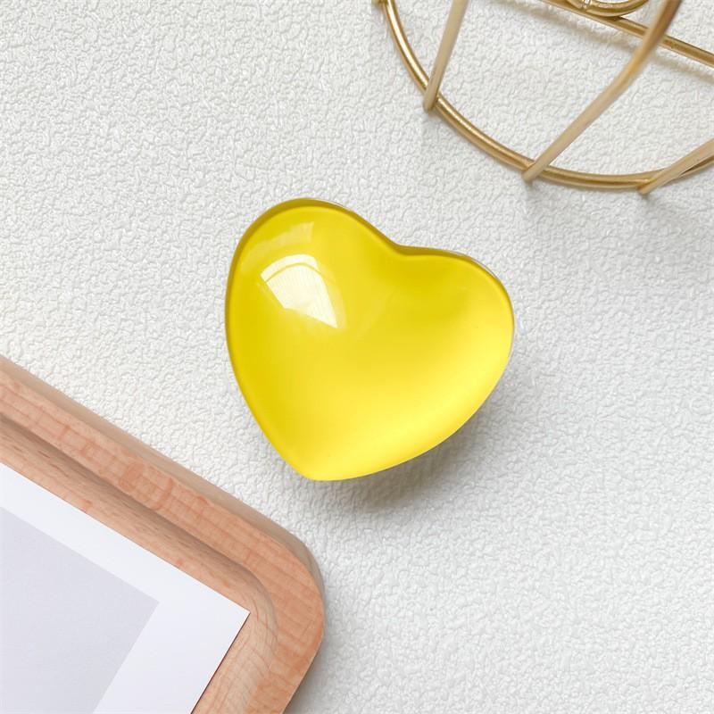 

Korean Style Heart-shaped Colored Glass Crystal Ball Phone Airbag Holder Internet Famous Lazy Person Extendable Transparent White Background Bracket