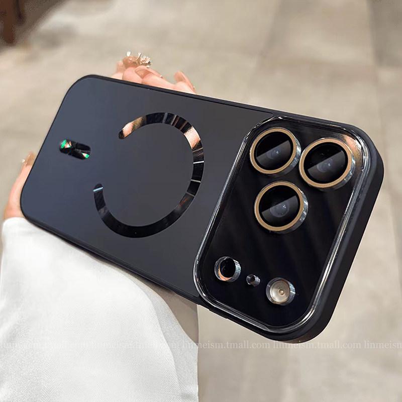 Large Luminous Magnetic iPhone 17 Case with Lens Film and Frosted Design for Apple Type C.