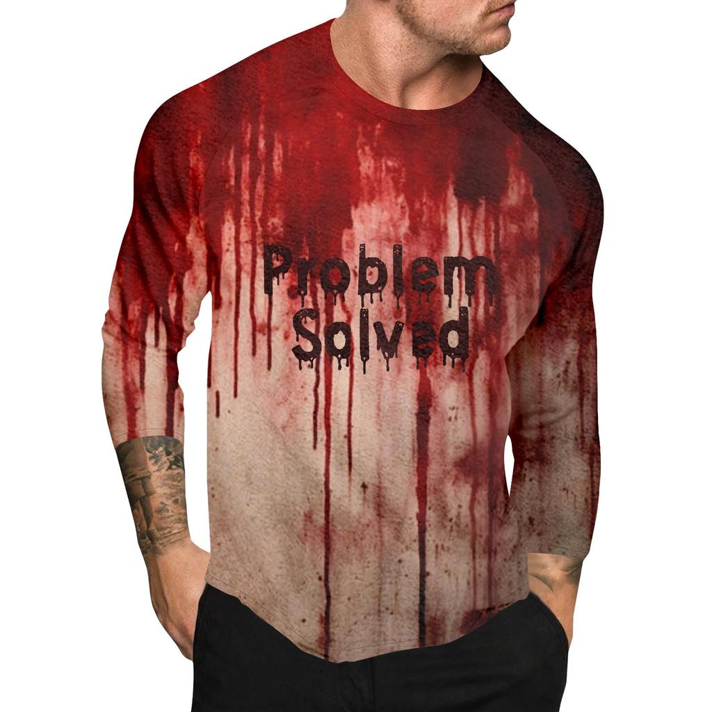 Halloween Print Raglan Sleeve Men's Long Sleeve Top