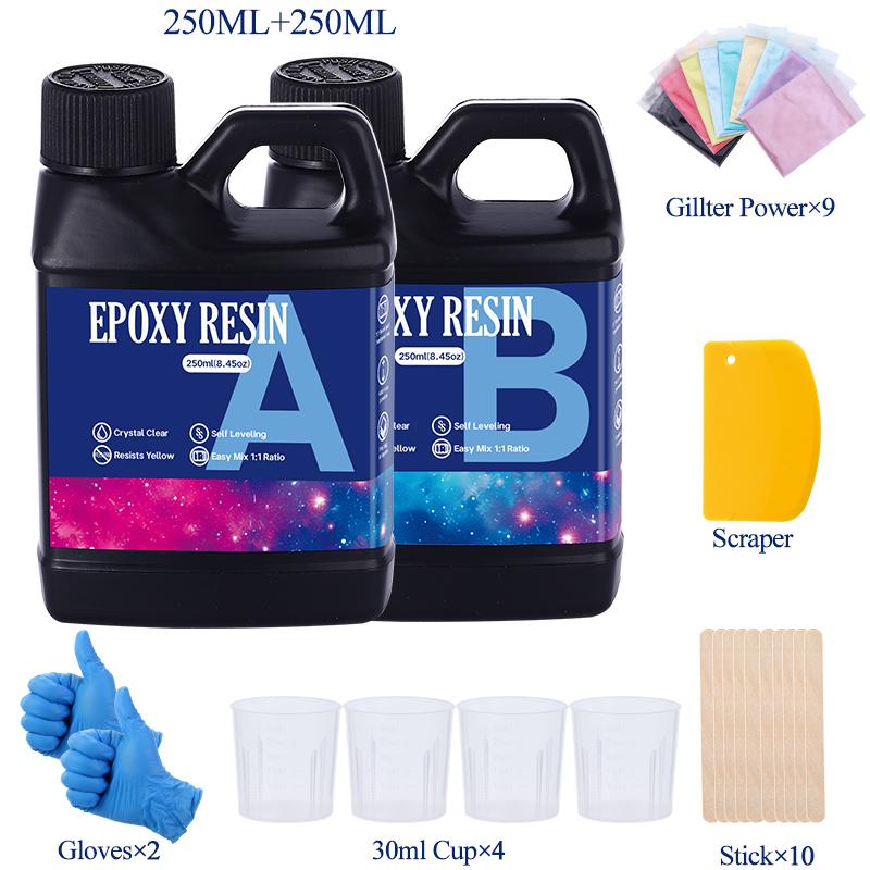 Fast Curing 1:1 Crystal Clear Epoxy Resin Kit Heat Resistant Casting Coating Resin for Art DIY Craft Jewelry Wood Table Top