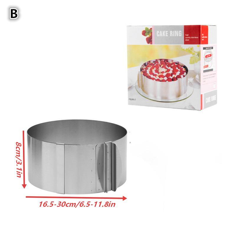 1Pcs Stainless Steel Telescopic Mousse Ring Circle Mold Rustproof Adjustable Mousse Cake Ring For Easy Release Baking Ring Tools
