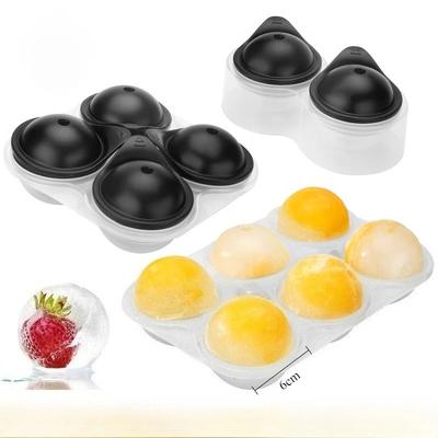 Large Silicone Ice Cube Tray With Lid Big Ice Ball Maker Round Sphere for Whiskey/ Cocktails/Bourbon