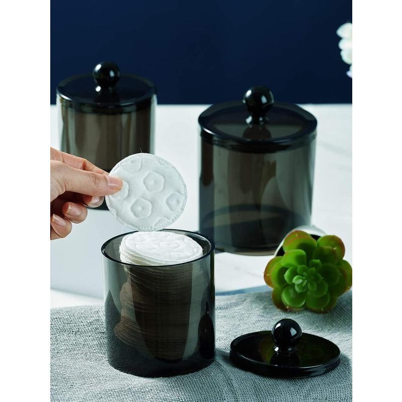 1pc Black Acrylic Bathroom Dental Floss Storage Container Bathroom