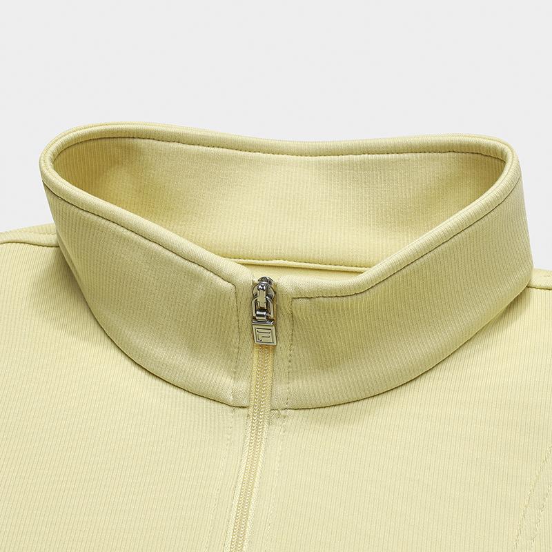 Fila White Casual Classic Soft Dopamine Knit Cropped Pullover Sweatshirt Women sweatshirt F11W543201FMT