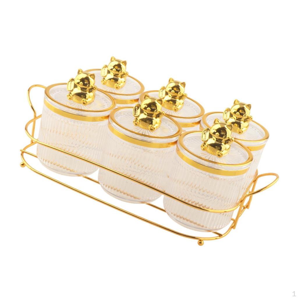 6 Pojemników na Cukier, Pojemnik do Przechowywania Żywności, Dekoracja Ślubna Dzielony Orzech Wielofunkcyjny dla