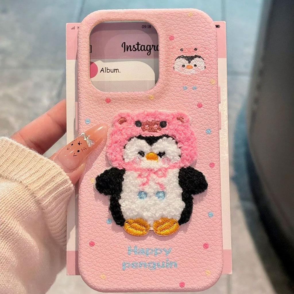 Embroidery Penguin Apple 11ProMax Mobile Phone Case iPhone11Pro New 11 Women's 11 Soft  11 Leather Pattern XR