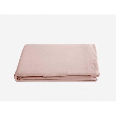 Palace Flat Sheet, Pure Washed and Dyed Cotton, 63 Threads/cm² Vent Du Sud - Palace Rose - 240 X 290 Cm for Double Bed