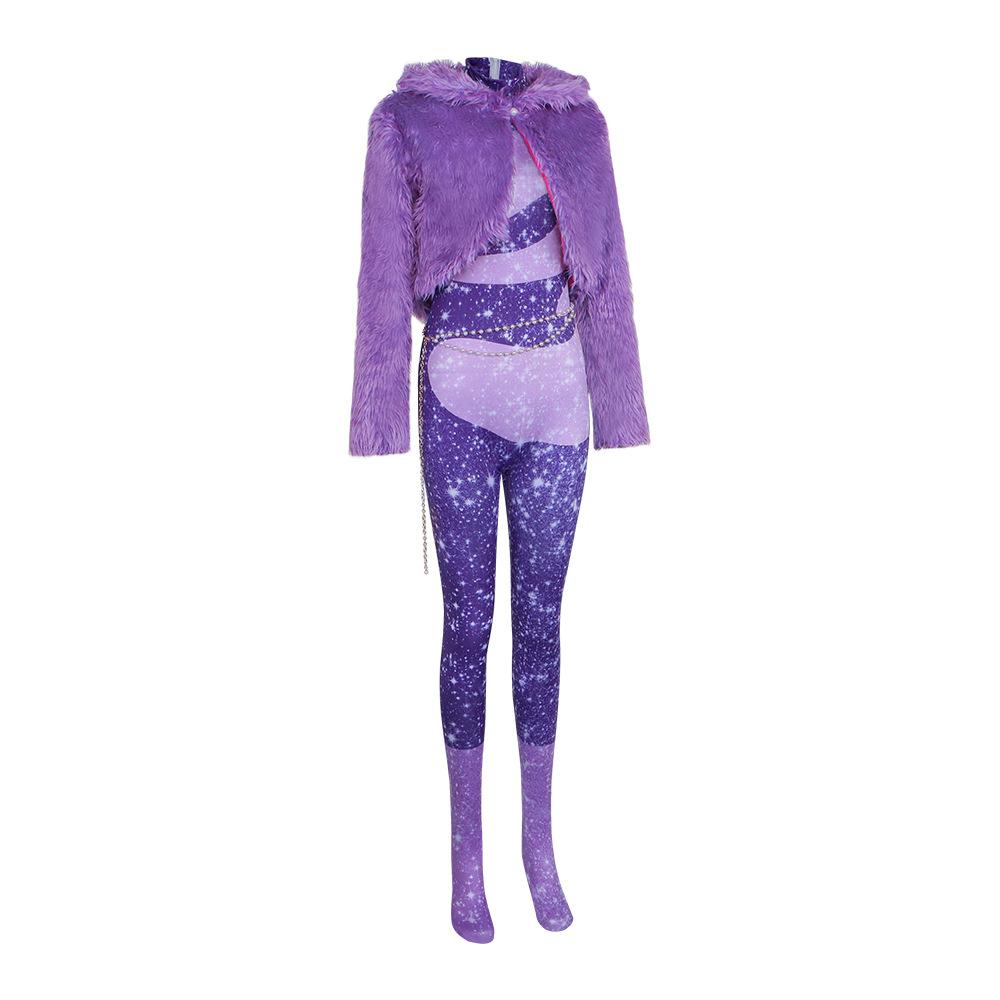 Cosplay crazy animal city 1 cos clothing sheep mayor Xia Qiyang purple singing clothing cosplay stage play hair