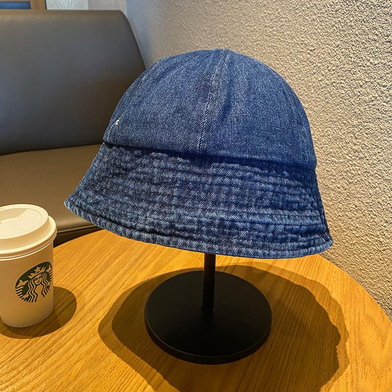 Women's bucket hat, Korean style, trendy and versatile, Japanese style, summer thin washable denim sun protection hat