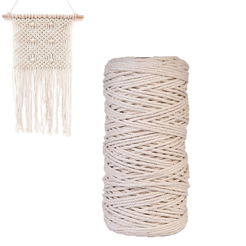 Sale~Natural Beige Cotton Twisted Rope Craft Macrame Artisan String High Quality