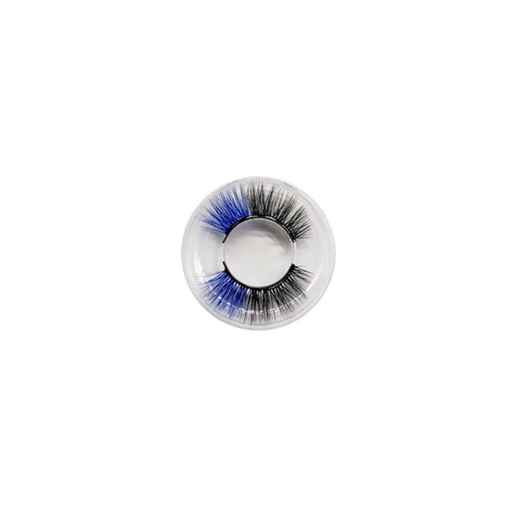 

Hand-made 5D Mink Lashes Fluffy False Eye Lashes Hand-made Magnetic Eyelash Daily blue+black-1pair