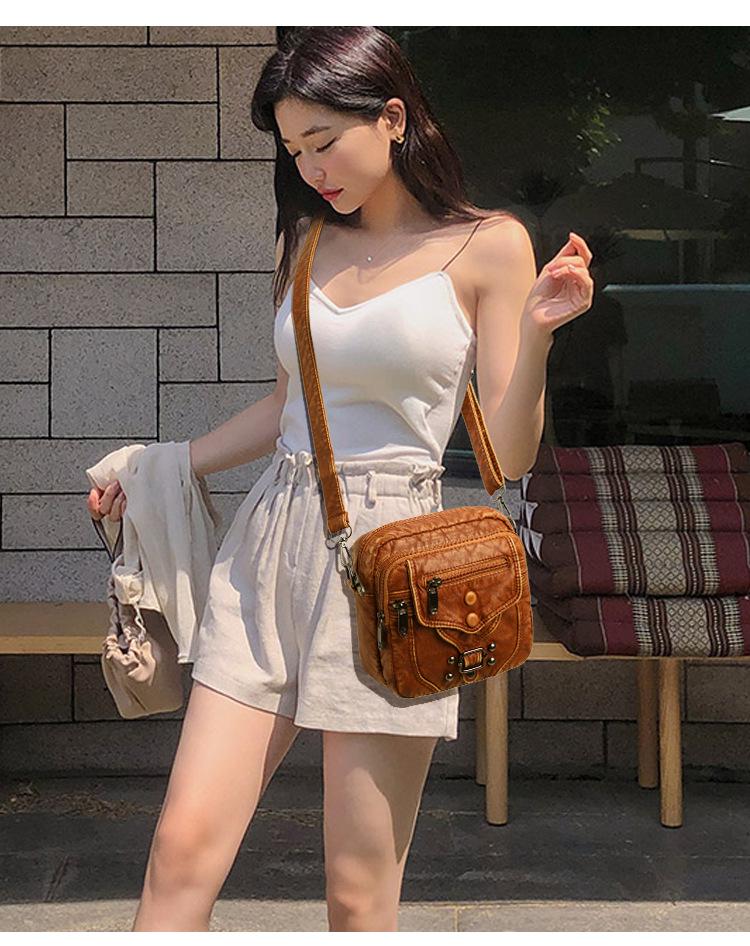 Summer 2024 Women's Soft Leather Mini Shoulder Bag - Casual Crossbody for Mobile Phone