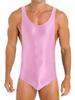Mens Glossy Stretchy Sleeveless U Neck Leotard Skinny Jumpsuit Wrestling Singlet