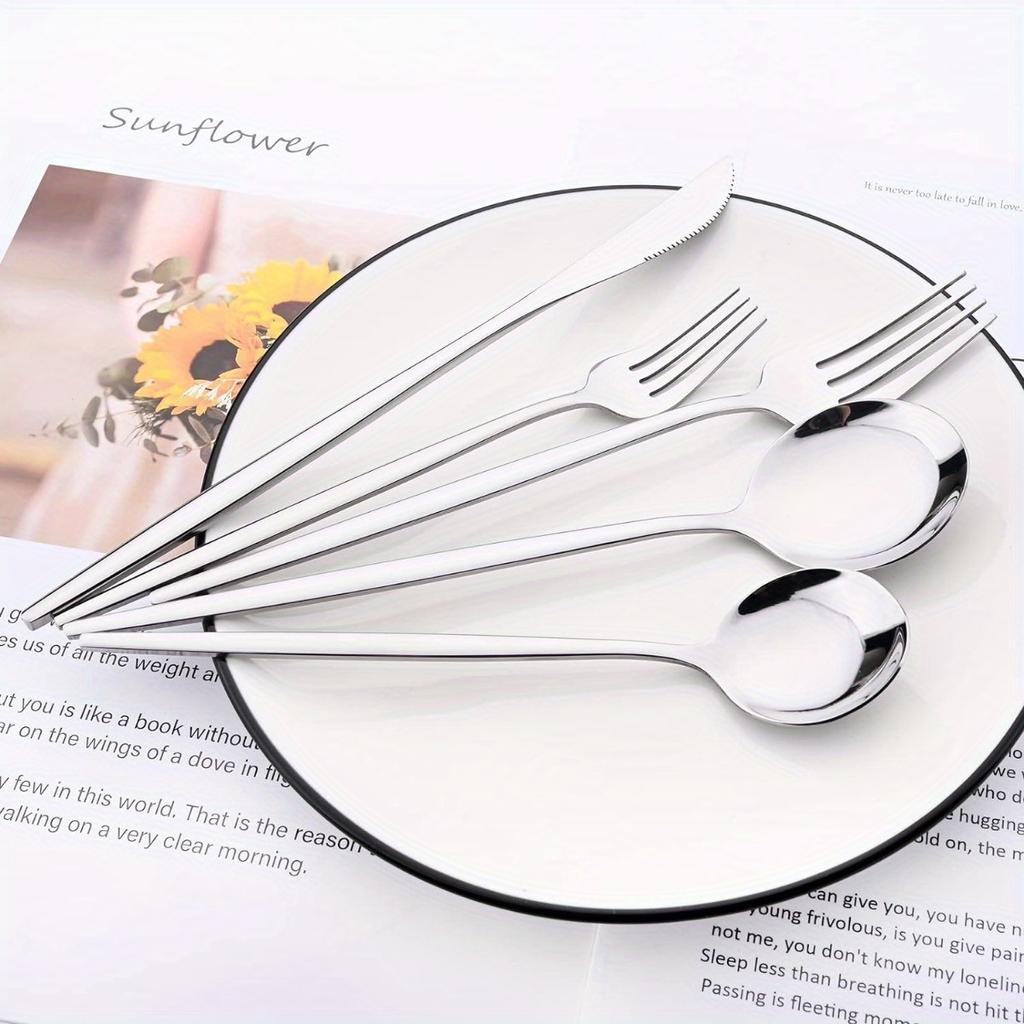 36-Pieces Silverware Mirror Polished Dinnerware 18/0 Stainless Steel Cutlery Set For Home Kitchen Party Hotel Restaurant Wedding Service for 6
