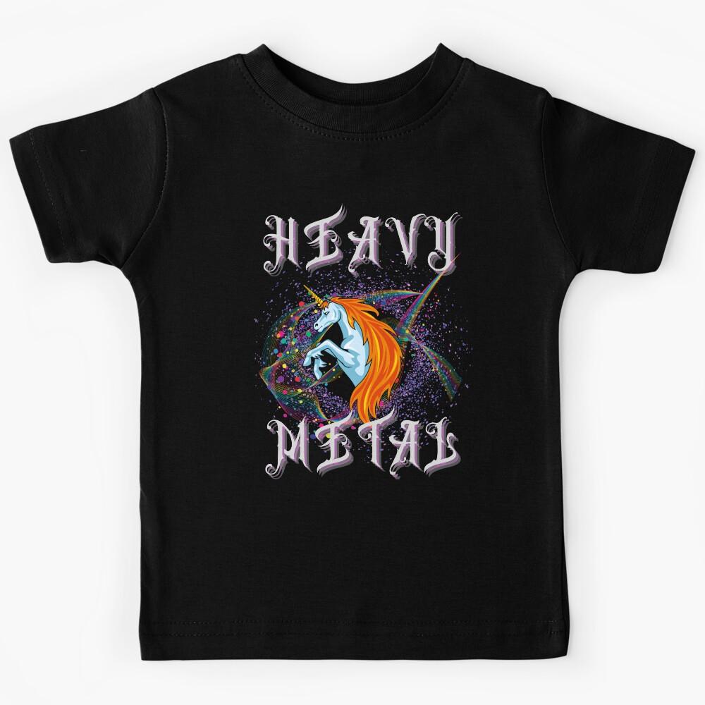 Funny Heavy Metal Unicorn - Punk Rock Fans Kids T-Shirt 160