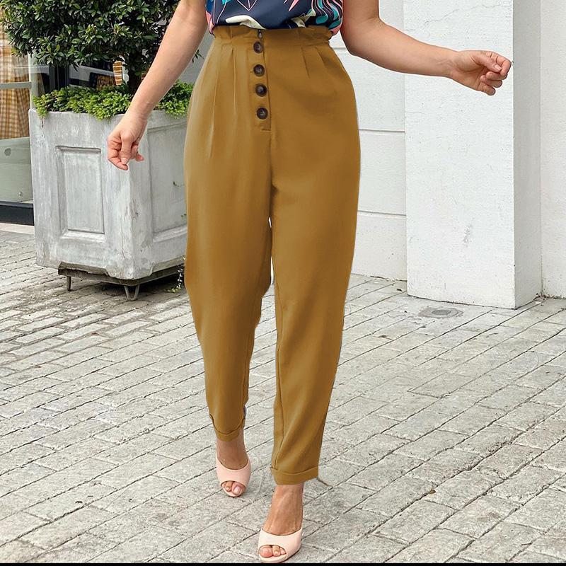 ZANZEA Donna Estate Casual Suit Pantaloni Solid Color Loose Pantaloni Lunghi  acquista in modo economico — spedizione gratuita, recensioni reali con foto  — Joom