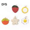 Bag Pendant Keychain Fruit Flower Leaf Shape Charm Keyring Bags Backpacks Phones Imitation Leather Keychain