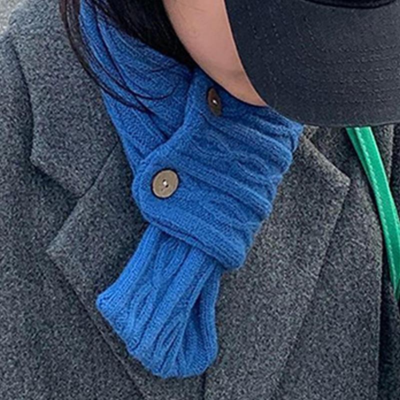 Koreanischer einfarbiger kurzer Strickzopfschal Herbst Winter warm Allround-Schal