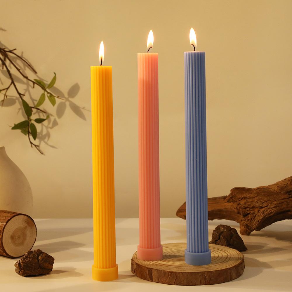 27CM Toothed Long Pole Candle Household Romantic Wedding Souvenir Odorless Color Pole Wax