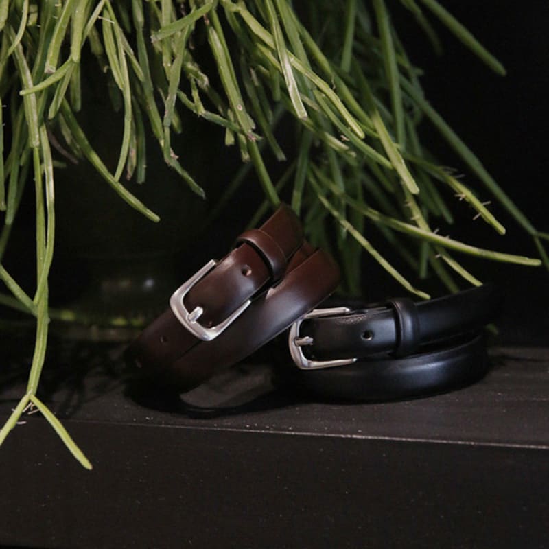 MMMM Italian Leather Round Belt_BLACK