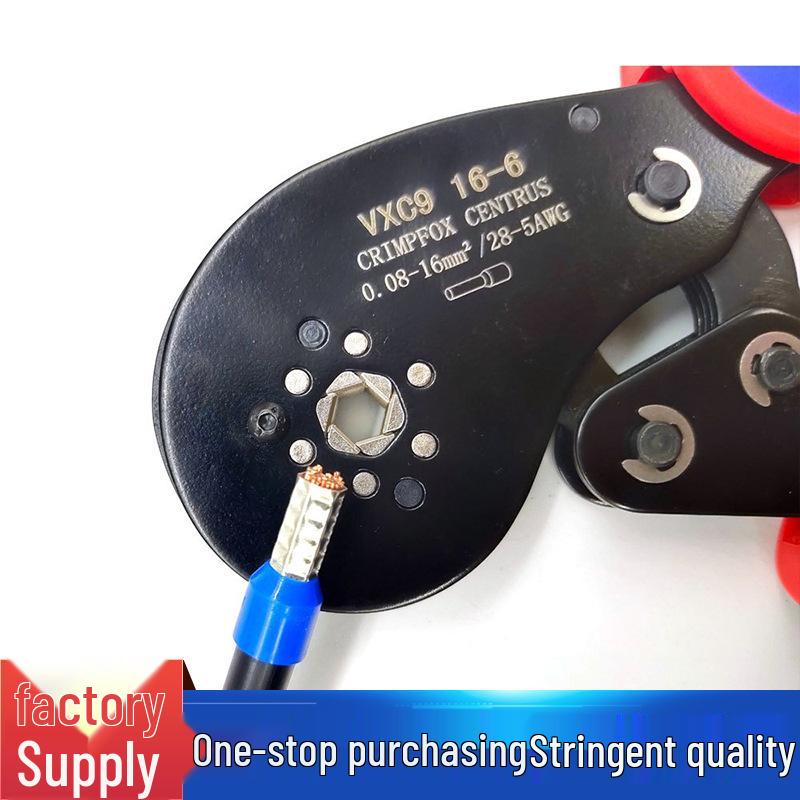 VXC9 16-6 Wire Terminal Crimping Pliers Set - Pin Type, European Tubular Terminal Crimper