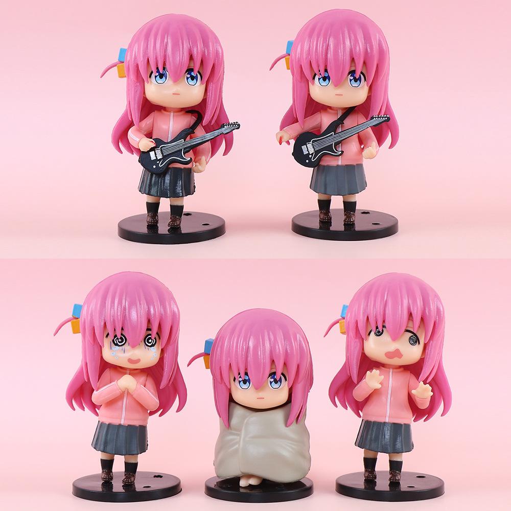5pcs/set 10cm Gotoh Hitori Bocchi the Rock Hitori Goto Action figure toys doll Christmas gift