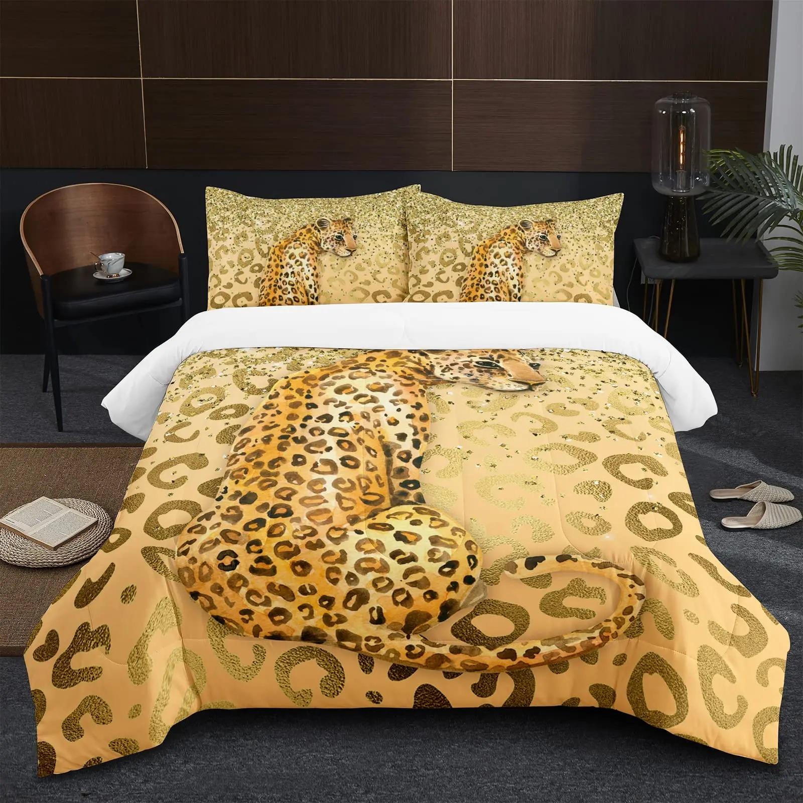 

Comforter Leopard Bedding Comforter Set Quilt Bedding Set With 1 And 1/2 S For Kids Bedroom Full Size Comforter (quilt)-EU Single(135*200cm)3pcs