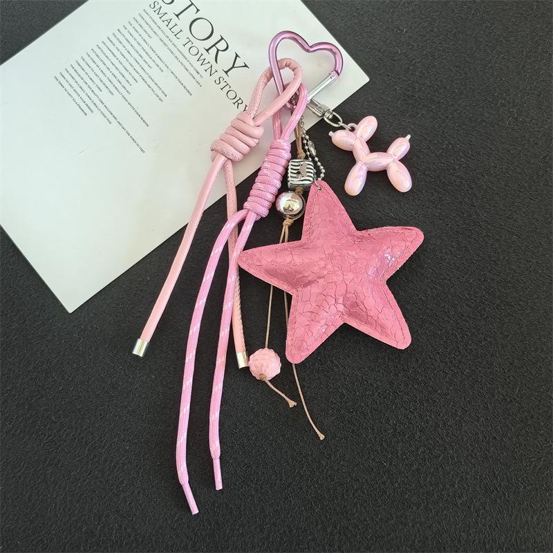 Korean Five-Pointed Star Luxury Keychain Charm