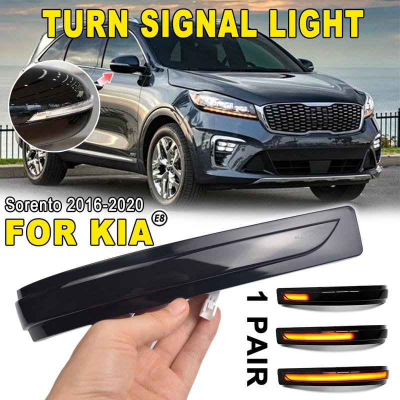 2 Pcs LED Dynamic Turn Signal Flash Light Blinker Side Mirror Indicator Car LED Lamp For Kia Sorento 2016 2017 2018