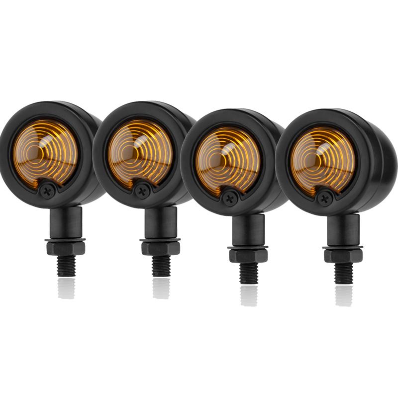 Motorcycle Turn Signal Light Indicator Amber Blinker Lamp For Honda For Yamaha Cafe Racer Mini Universal 12V 10MM Turn Signals