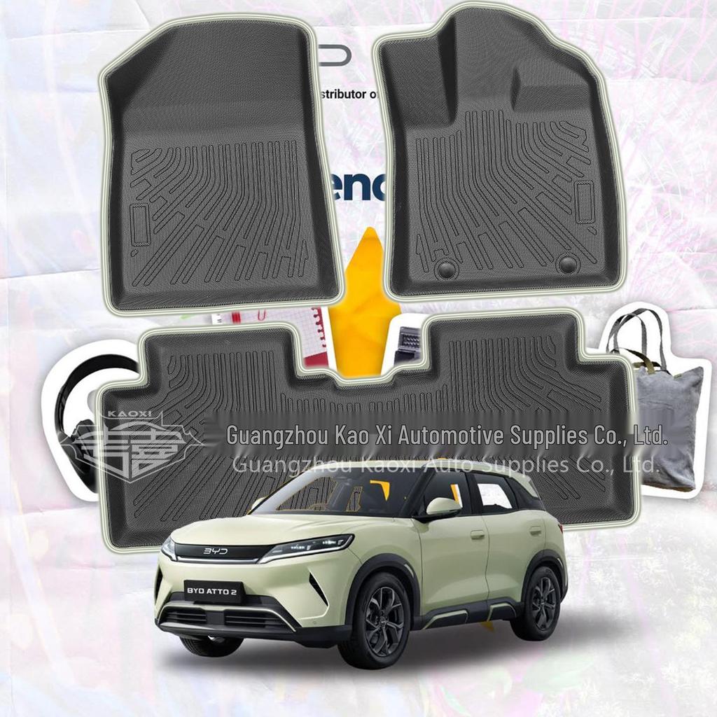 Eco-Friendly TPE Floor & Trunk Mats, Wear-Resistant Backrest Mats for BYD Yuan UP Atto 2 Right-Hand Drive