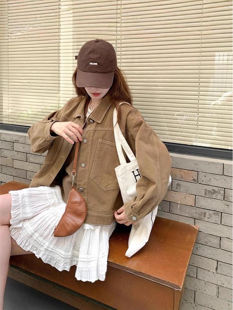 2025 New Korean Style Women's Short Denim Jacket: Casual, Loose, Retro & Versatile for Spring & Autumn