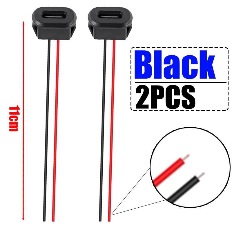 

6/2PCS Type-C Female 2Pin USB Connector Type-C Waterproof with Female Socket Fast Charging Jack Charging Port USB-C Charger Plug