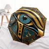 Goldenes Auge des Horus - Altägyptisches Symbol Regenschirm, Tragbarer 3-Fach-Regenschirm für Damen & Herren, Weihnachtsgeschenk ES216