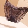 Women's Red Lace Mesh Low-Rise Quick-Dry Triangle Panties for Temptation and Auspicious Wedding