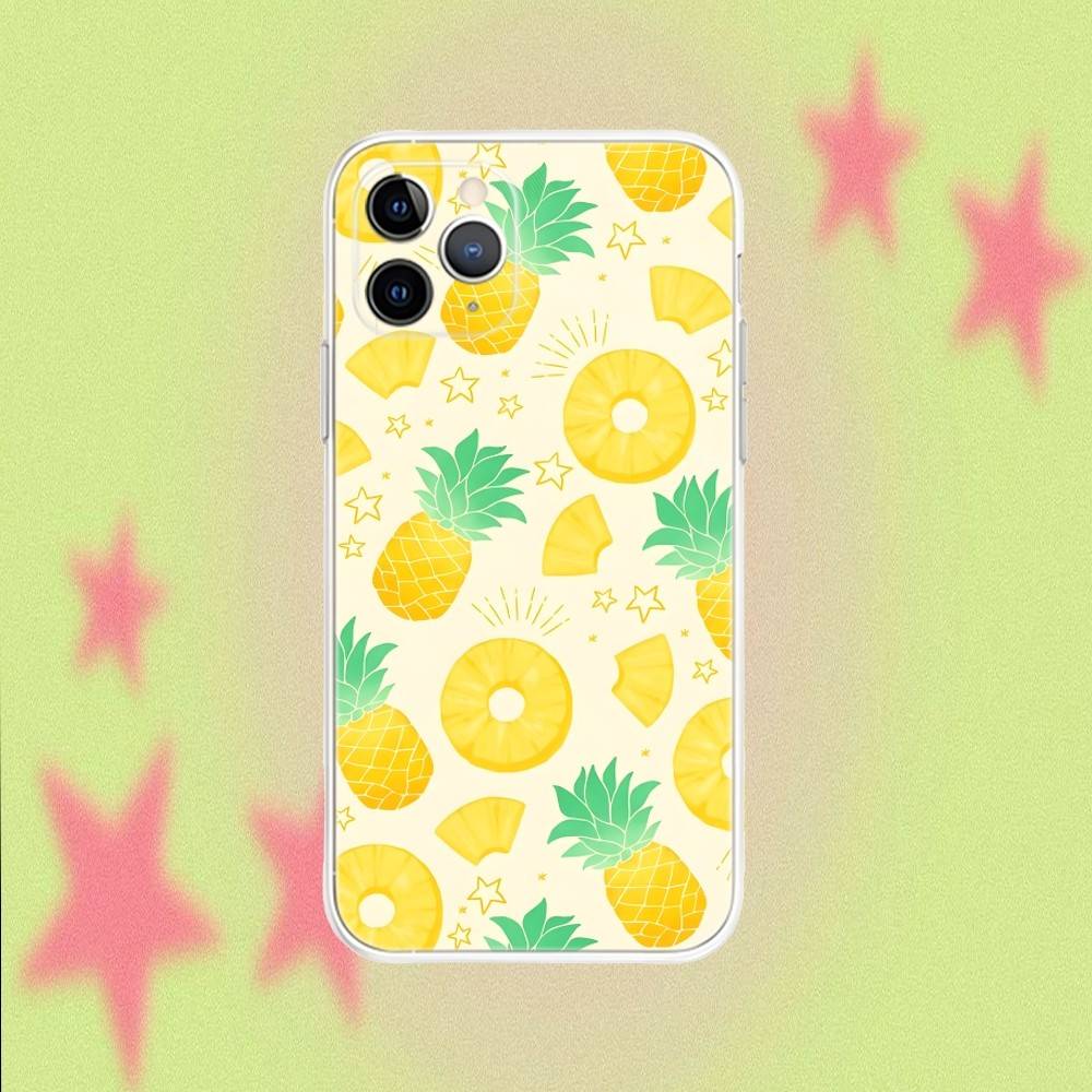 

Pineapple Summer Friut For iPhone 17,16,15,14,13,12,11,Air,X,XR,Pro,Max,Plus Transparent Clear Cover iPhone17