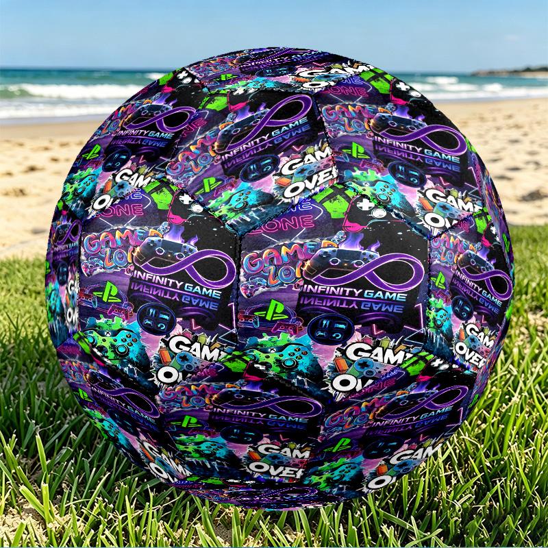 Game on Print Size 5 Soccer Ball, PU Wear Resistant Football for Match Training and Daily Practice, Birthday Gift for Soccer Fans