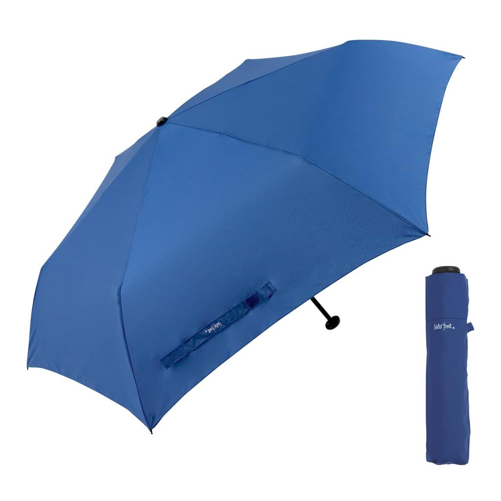 Waterfront Folding New Carbon Dark Super Umbrella, Ultra-Light Fiber, Navy, 50cm, Lightweight, Water-Repellent, Unisex, U350-0283DN1-B6