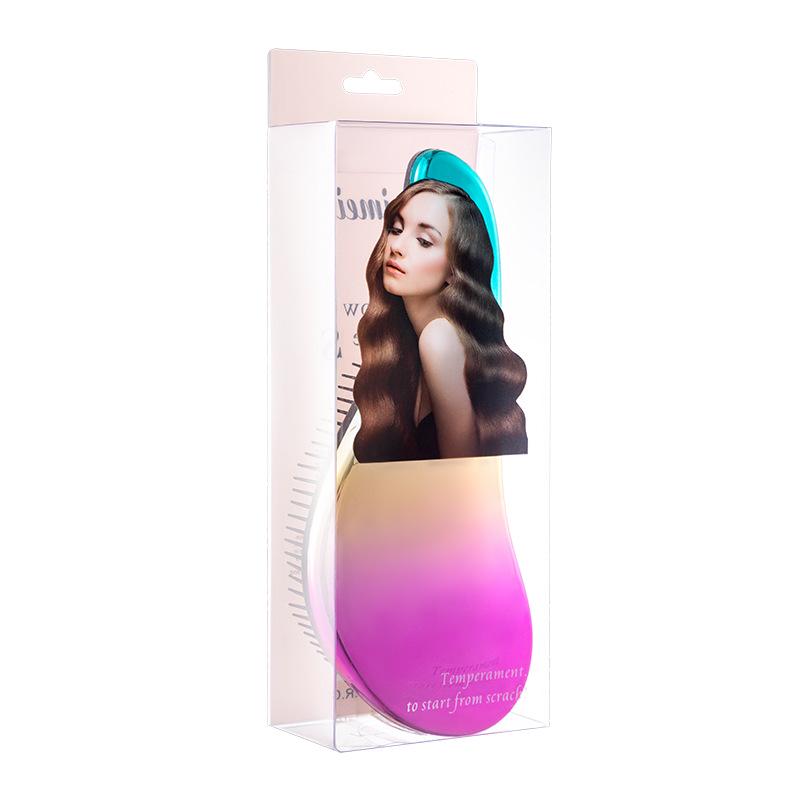 UK Electroplating Iridescent Gradient Hair Brush, Smooth Massage Comb