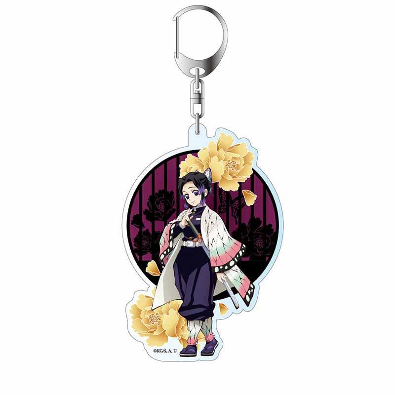 Demon Slayer Kimetsu No Yaiba Végtelen Kastély Akril Kulcstartó Kiegészítők Tasak Medál Tomioka Giyuu Akciófigura Modell Játékok -A3061 black