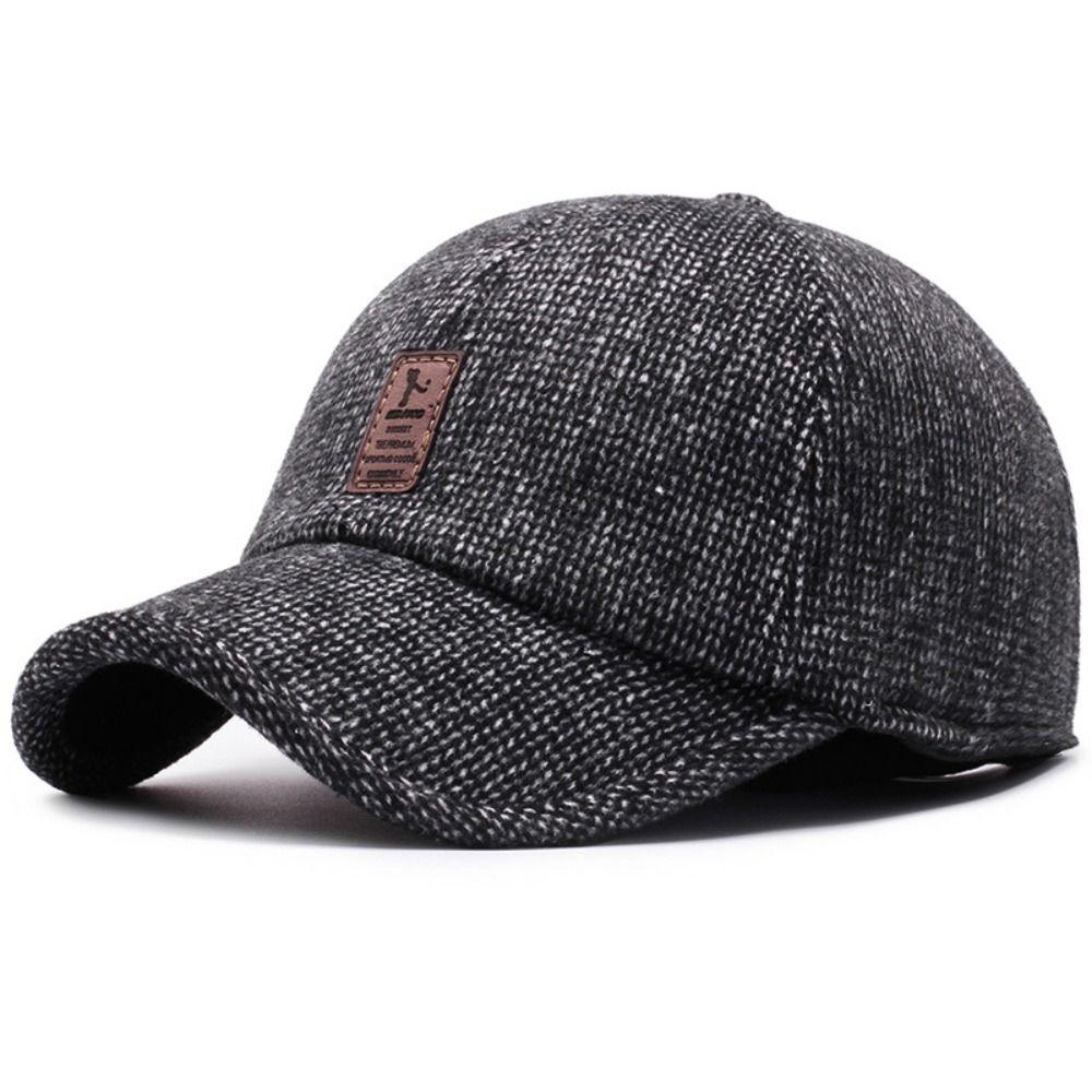 Retro Wool Winter Hats For Men Ear Cover Cap Sport Golf Baseball Caps Snap Back Women Casquette Dad Hat Caps Earflaps Hats