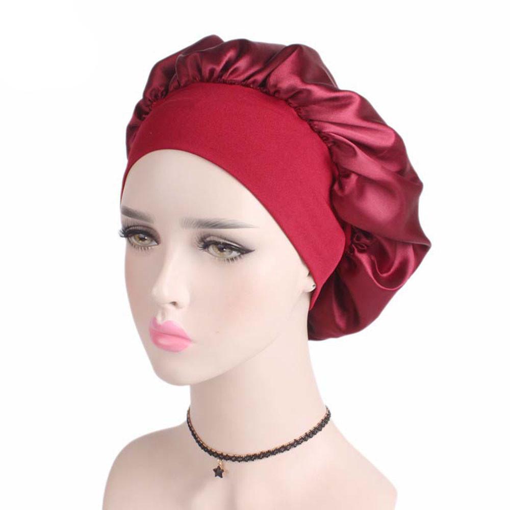Buy Women's Satin Solid Widebrimmed Hair Band Sleep Cap Chemotherapy