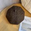 Retro Leopard Fashionable Print Women Casual Beret For Autumn And Winter