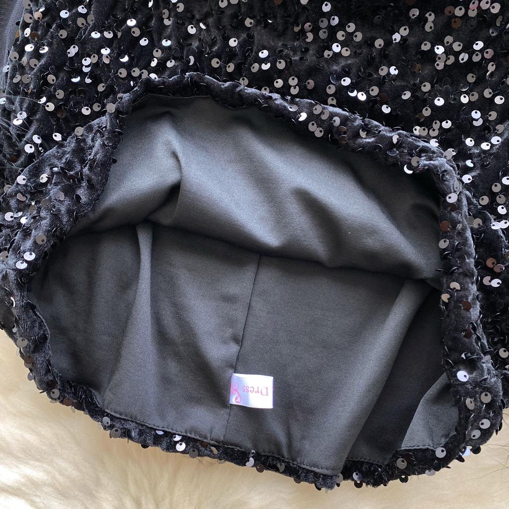 Moteriška šviesi prabangi tinklinio audinio suknele su blizgučiais Moteriška plona plona suknelė vakarienės vakarėliui